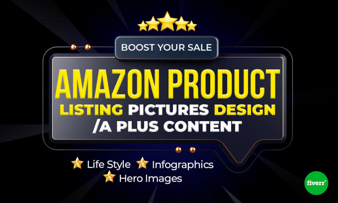 Gig Preview - Design amazon product listing pictures, infographics, a plus