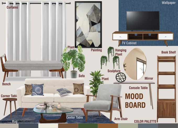 Gig Preview - Create mood board, interior decor with furniture shopping list