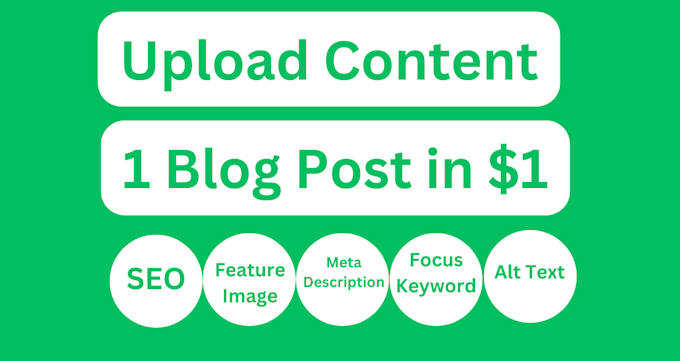 Gig Preview - Upload content, blog posts and article posts as wordpress virtual assistant VA