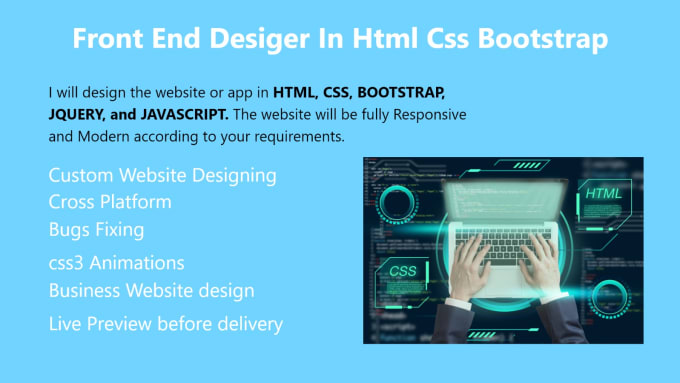 Gig Preview - Design html css bootstrap responsive modern website