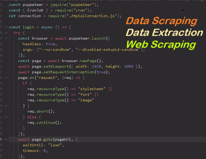 Gig Preview - Do data scraping, website scraping, data extraction using nodejs, python