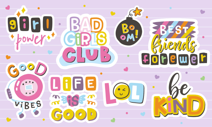 Gig Preview - Create cute typography, lettering sticker designs for your business