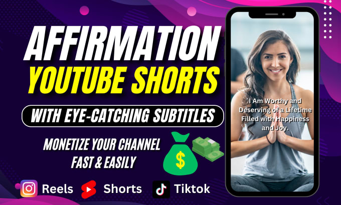 Gig Preview - Create 100 meditation affirmation youtube shorts, instagram reels, tiktok