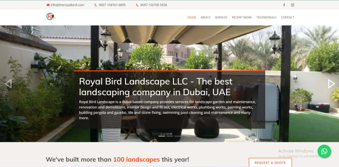 Gig Preview - Lawn care landscaping website responsive gardening website