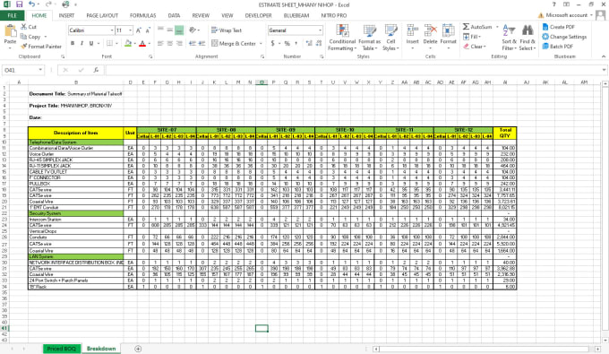 Gig Preview - Be your low voltage estimator for telecom, security, and av projects