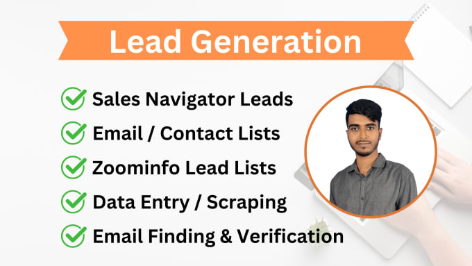 Gig Preview - Do b2b lead generation, business email, contact list, lead list, email finder