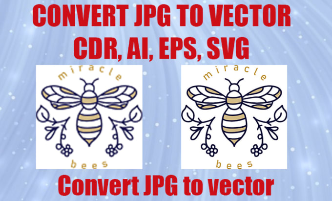 Gig Preview - Convert jpg to vector cdr, ai, eps, svg in only two hours