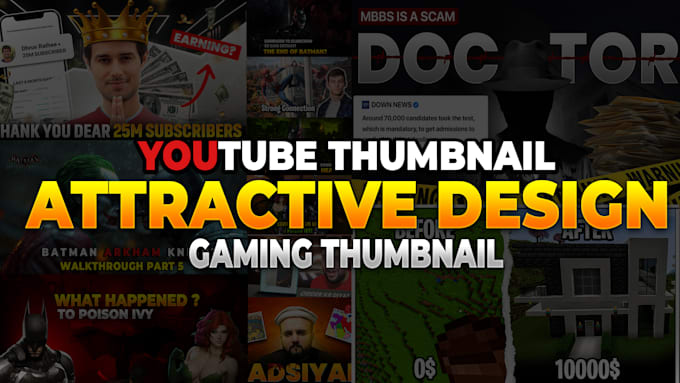 Gig Preview - Do an attractive gaming thumbnail design for youtube