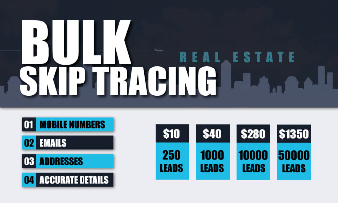 Gig Preview - Do real estate accurate bulk skip tracing and llc skip tracing