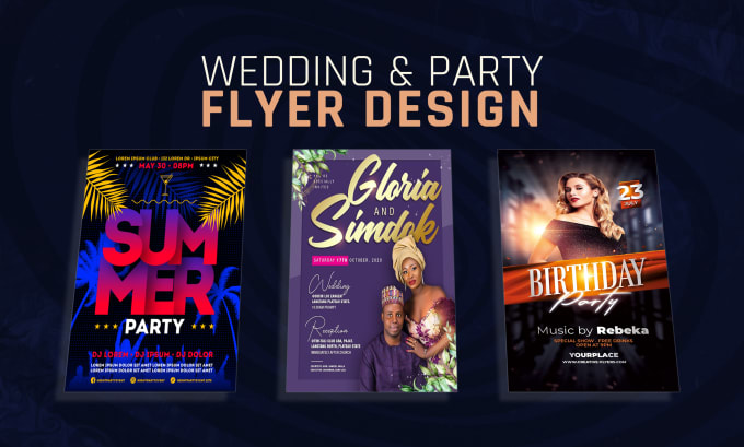 Gig Preview - Do wedding flyer design party flyer design with express delivery