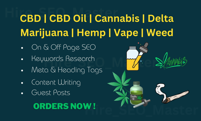 Gig Preview - Do white hat monthly SEO service for cbd, hemp, cannabis, and marijuana sites