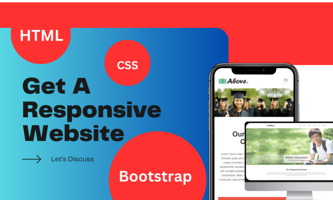 Gig Preview - Design a responsive website HTML CSS bootstrap  at cheap rate