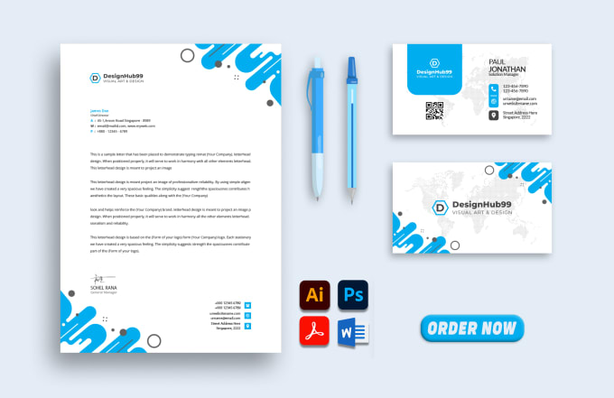 Gig Preview - Design professional letterhead in editable word format 3 hours