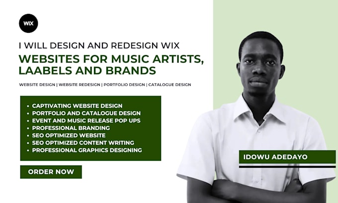 Gig Preview - Design and redesign captivating wix website for music artists and labels