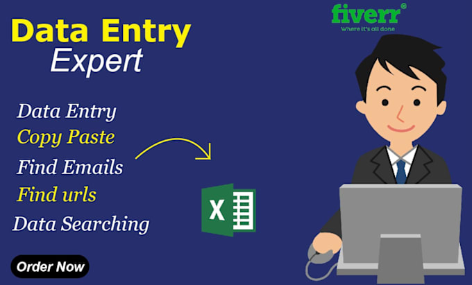 Gig Preview - Do data entry,find emails, urls , leads,