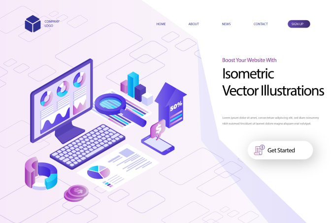 Gig Preview - Make 3d isometric infographic design for web and app