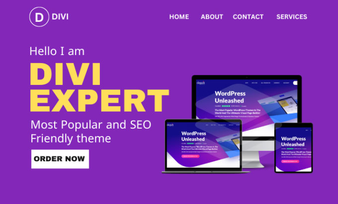 Gig Preview - Be divi expert for divi wordpress website, divi theme or divi builder