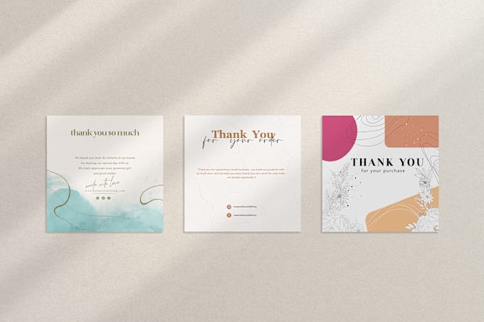 Gig Preview - Design etsy amazon thank you card, product insert card