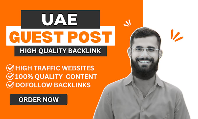 Gig Preview - Publish uae guest post on ae sites, ae guest post