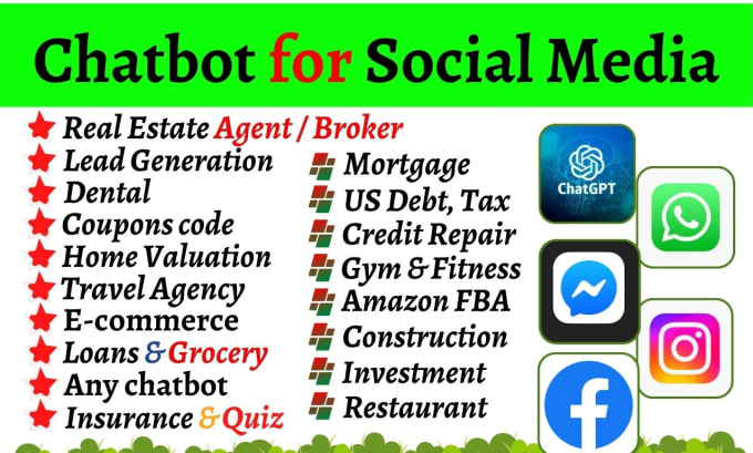 Gig Preview - Create chatbot for social media using manychat chatbot