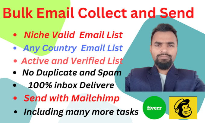 Gig Preview - Collect niche valid bulk email and send with email templates