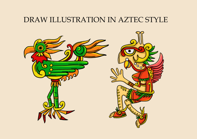 Gig Preview - Illustrate aztec and maya in my style