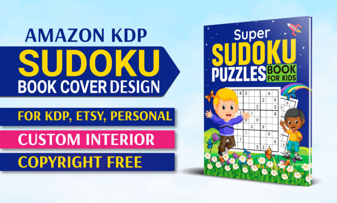 Gig Preview - Make sudoku word search puzzle mazes activity book cover design for amazon kdp