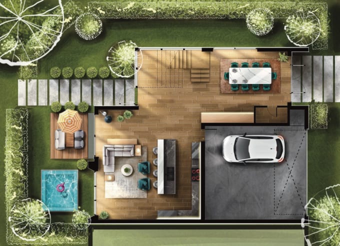 Gig Preview - Draw architectural landscape plan sketch