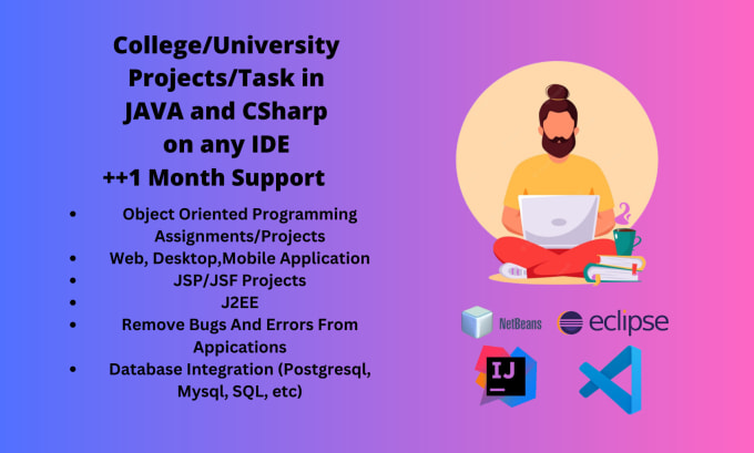 Gig Preview - Do any java object oriented programming projects, task