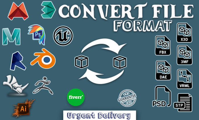 Gig Preview - Convert your 3d file from one format to another,unreal,maya,sketchup,blender