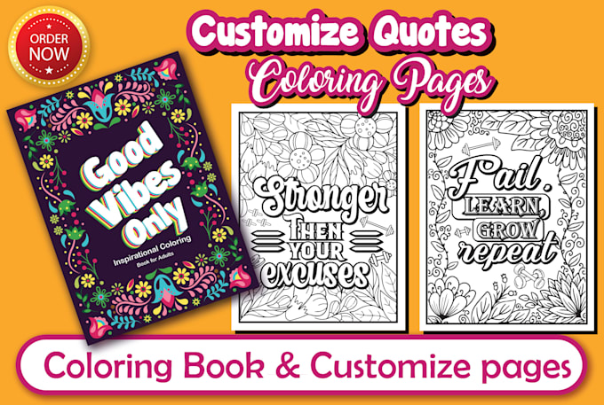 Gig Preview - Design adult quote coloring book for KDP etsy