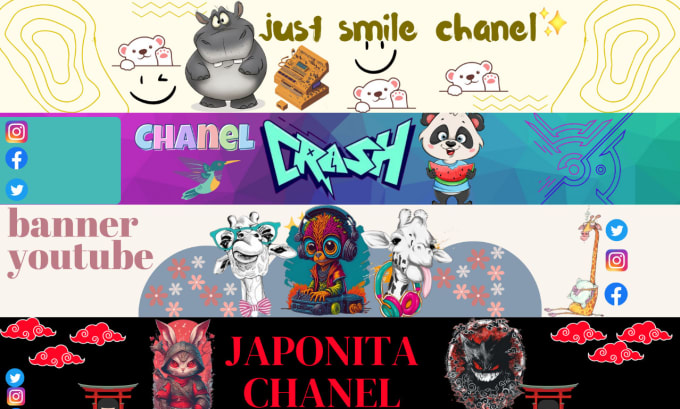 Gig Preview - Design a cartoon banner and avatar for youtube or twitch