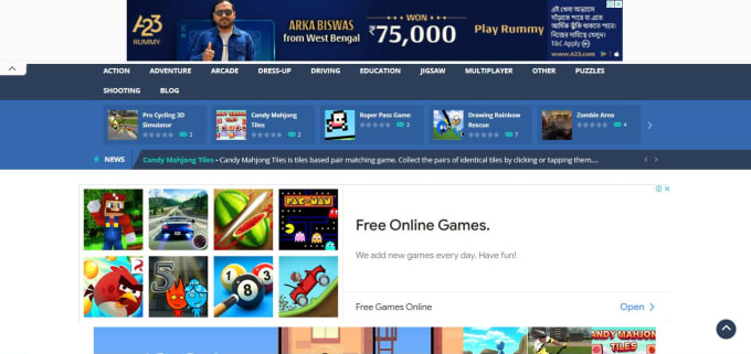 Gig Preview - Create google adsense compatible online arcade game wordpress website