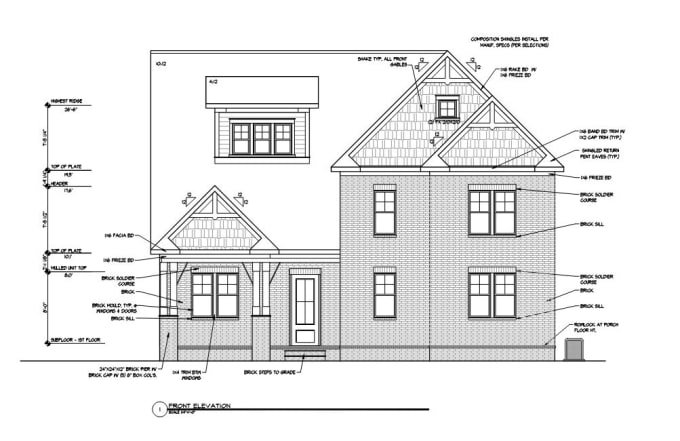 Gig Preview - Draft professional 2d floor plans and elevations in autocad