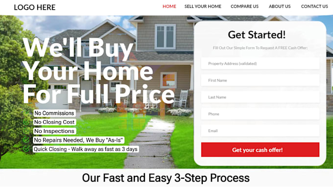 Gig Preview - Build you real estate investor and lead generation website