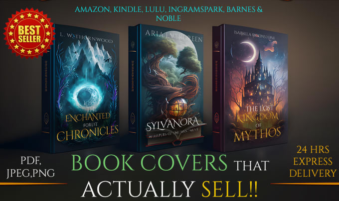 Gig Preview - Make professional fantasy book cover design,ebook cover, book cover illustration