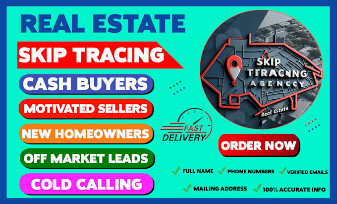 Gig Preview - Do cold calling skip tracing new homeowners cash buyers motivated sellers leads