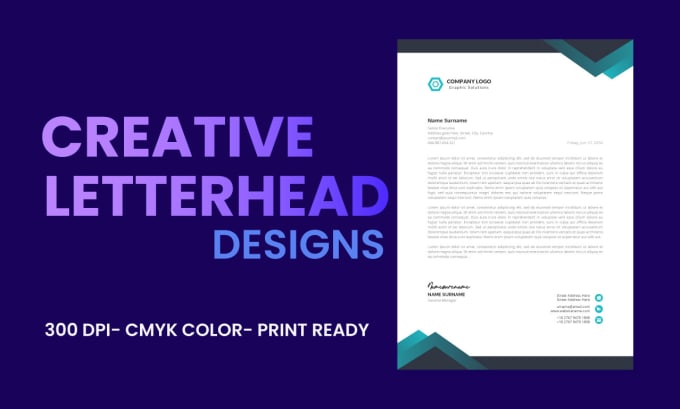 Gig Preview - Design creative letterhead or invoice or stationary for you