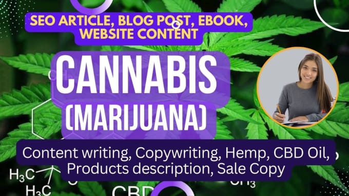 Gig Preview - Write SEO cannabis articles, hemp blog post, cbd and marijuana content