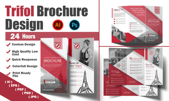 Gig Preview - Design a corporate brochure, leaflet, trifold, or bifold brochure