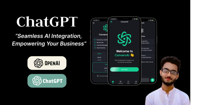 Gig Preview - Integrate and develop mobile apps with chatgpt ai