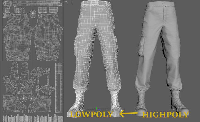 Gig Preview - Manually retopo and uv unwrap your character assets