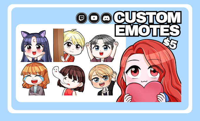 Gig Preview - Create custom chibi twitch emotes for you