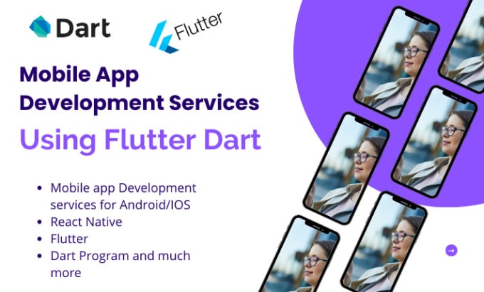 Gig Preview - Make mobile app using flutter dart react native firebase