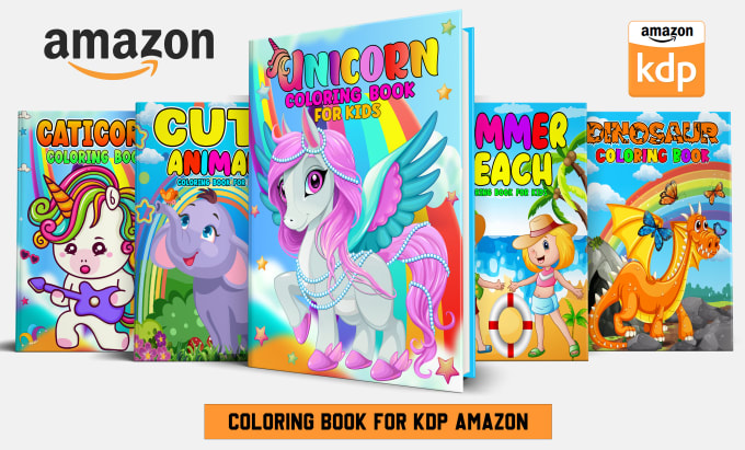 Gig Preview - Desing kids or adults coloring book cover coloring pages for amazon kdp