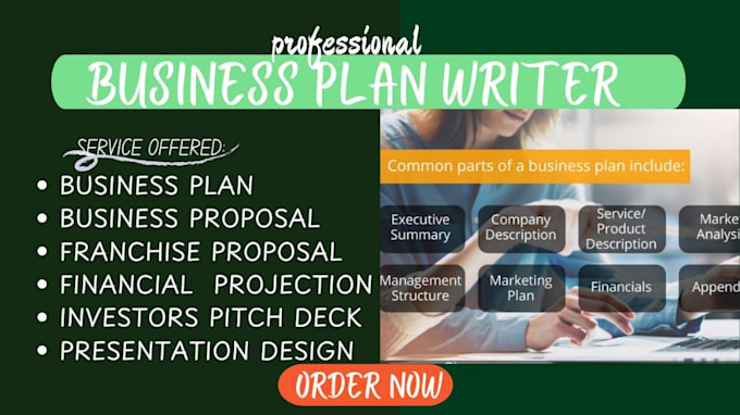 Gig Preview - Write a business plan, financial plan, franchise proposal, pitch deck, startups