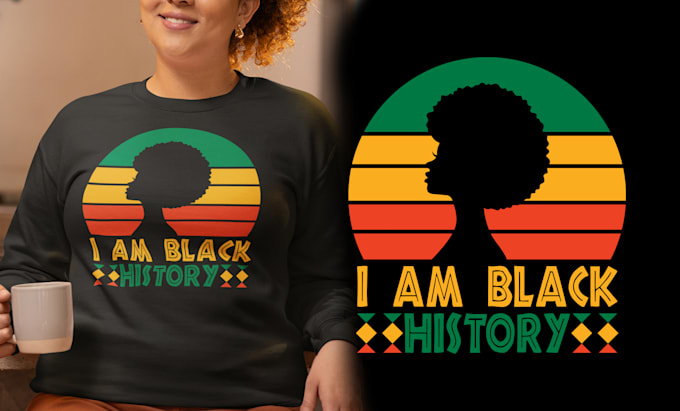 Gig Preview - Create african american trendy and colorful t shirt design