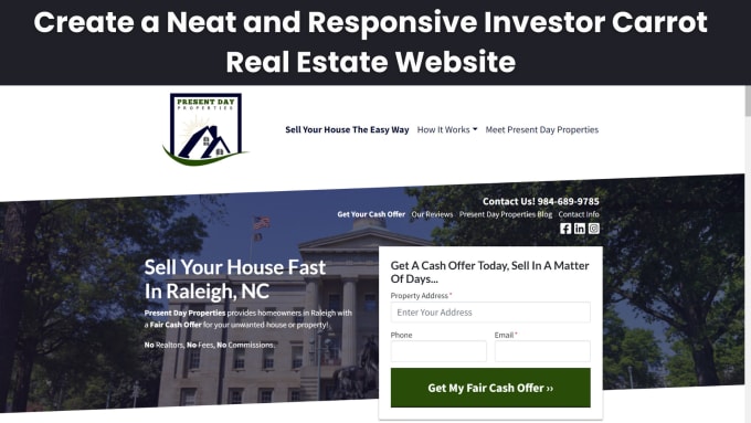 Gig Preview - Design real estate investor carrot website, carrot website blogposts, with  SEO