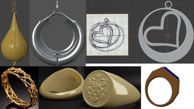 Gig Preview - Create 3d printable stl files for custom jewelry designs