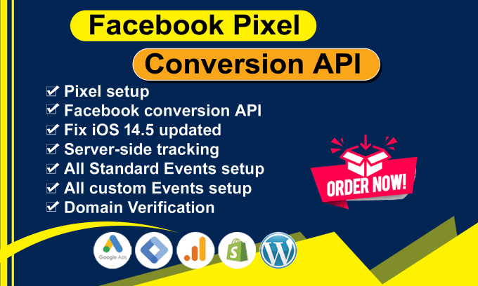 Gig Preview - Fix,setup facebook pixel conversion API server side tracking, ecommerce tracking